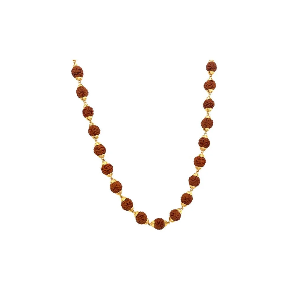 Slim 22K Gold Rudraksha Mala for Men – Daily Wear – view 3