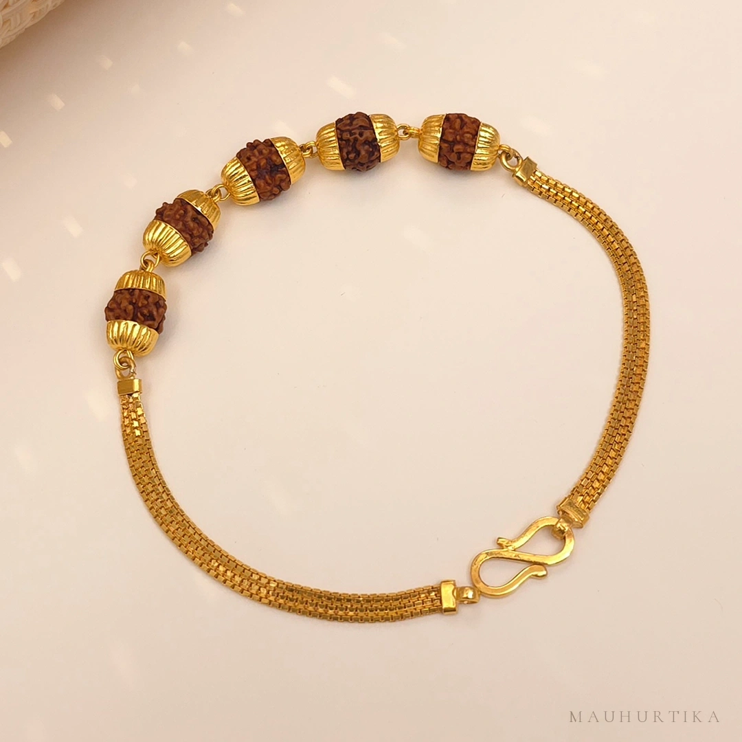 Vana 22K Gold Rudraksha Bracelet for Men