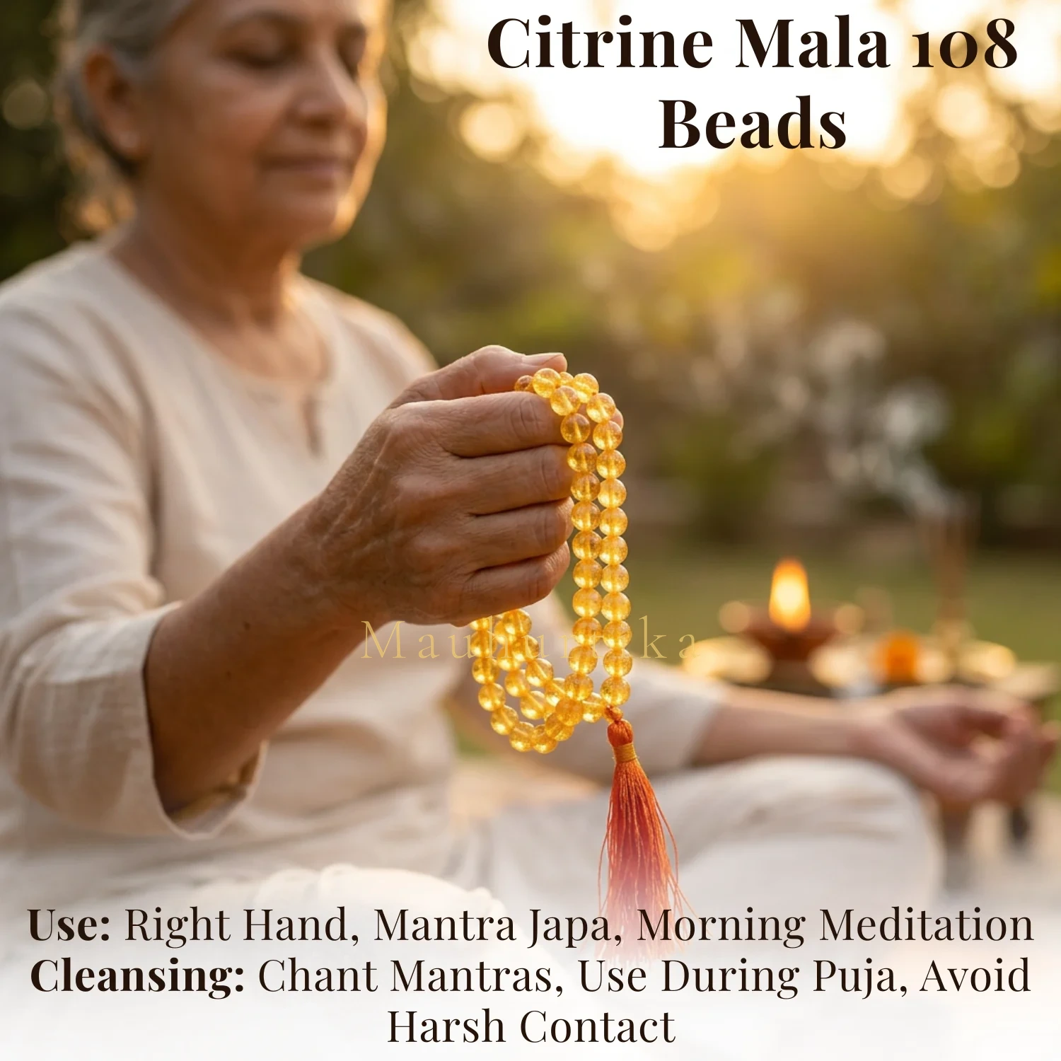 Citrine Mala 108 Beads — Nepal photo 4