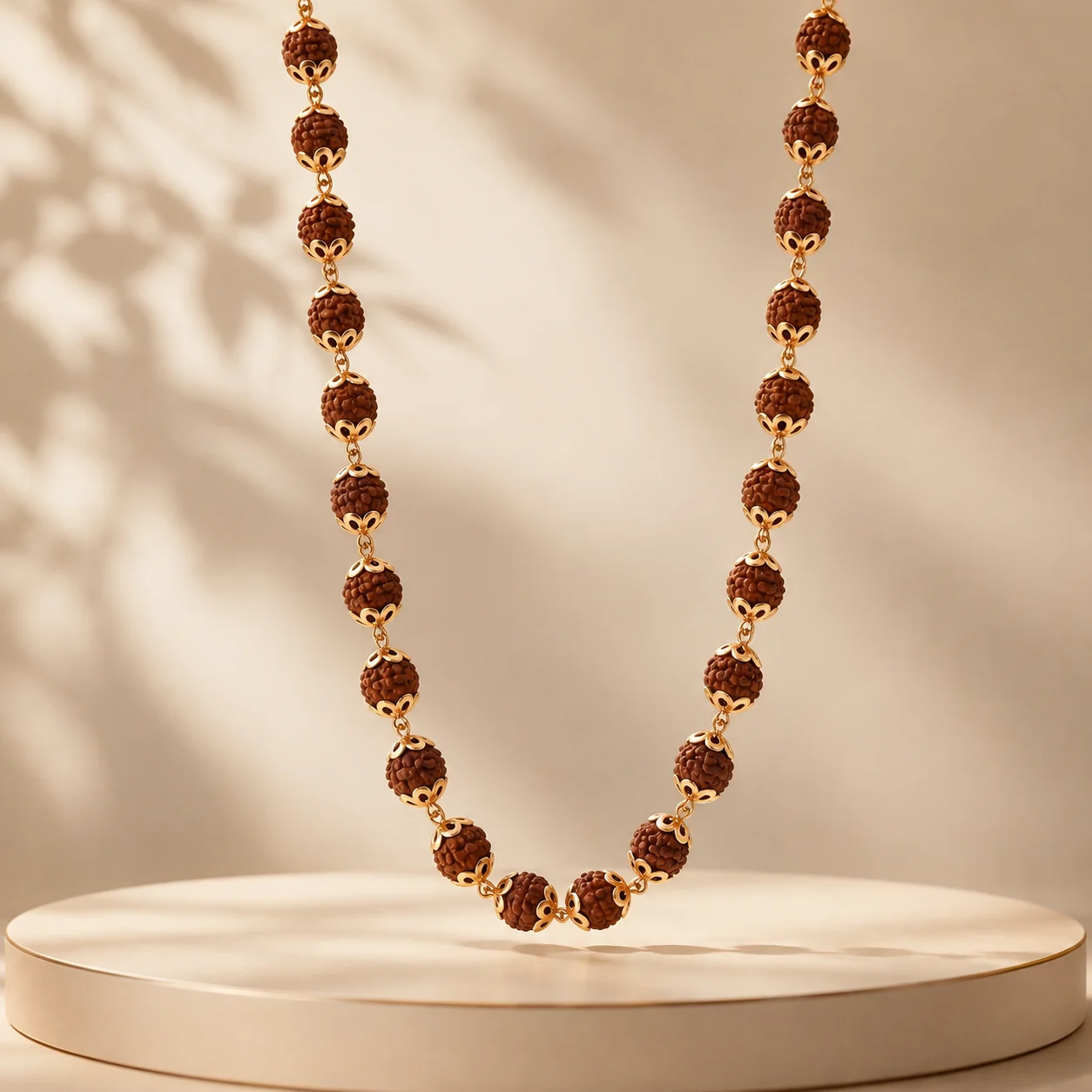Everyday Rudraksha Gold Bead Necklace – Classic Edition – view 2