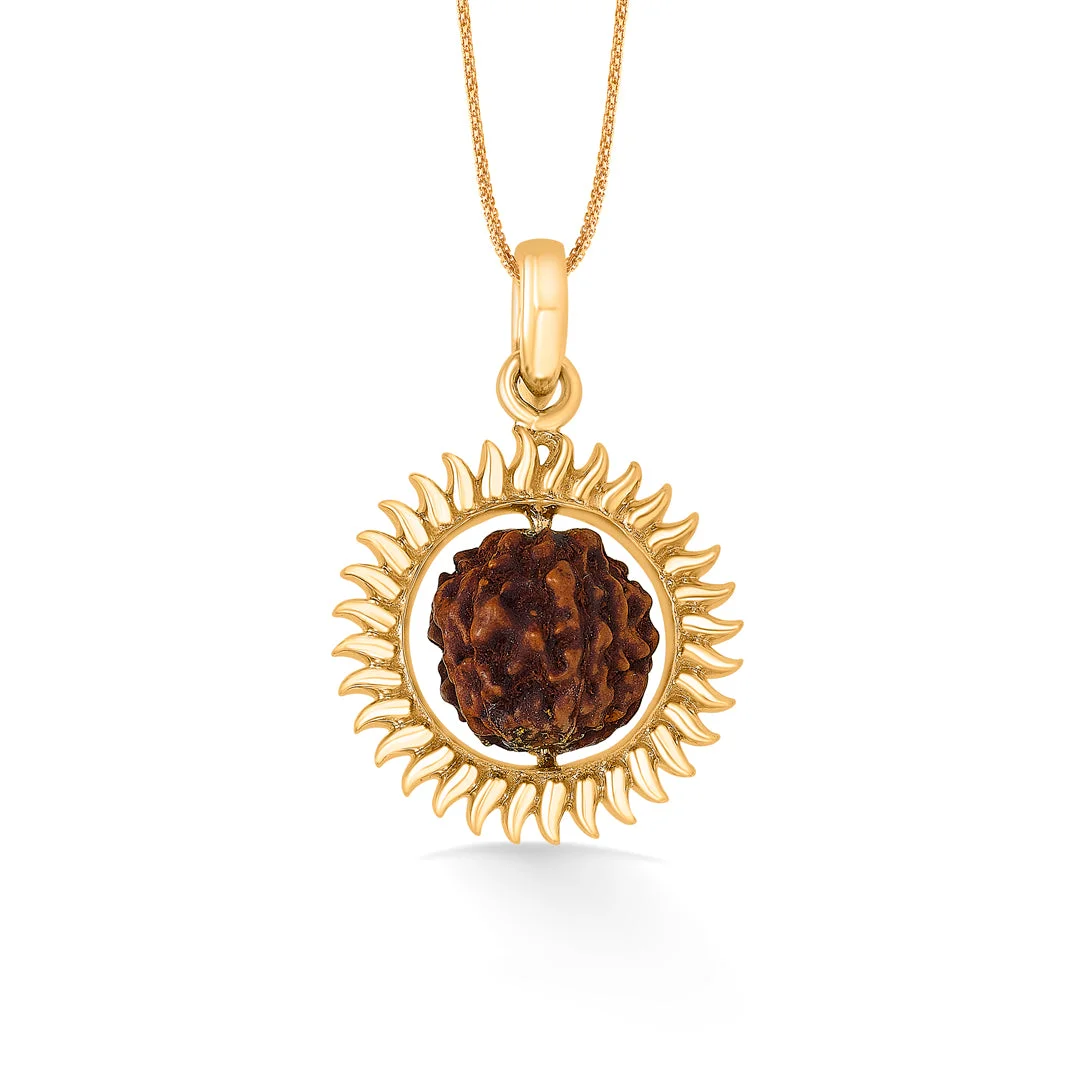 Panchmukhi Rudraksha 22K Gold Pendant – Shiva Heritage Cap – view 2