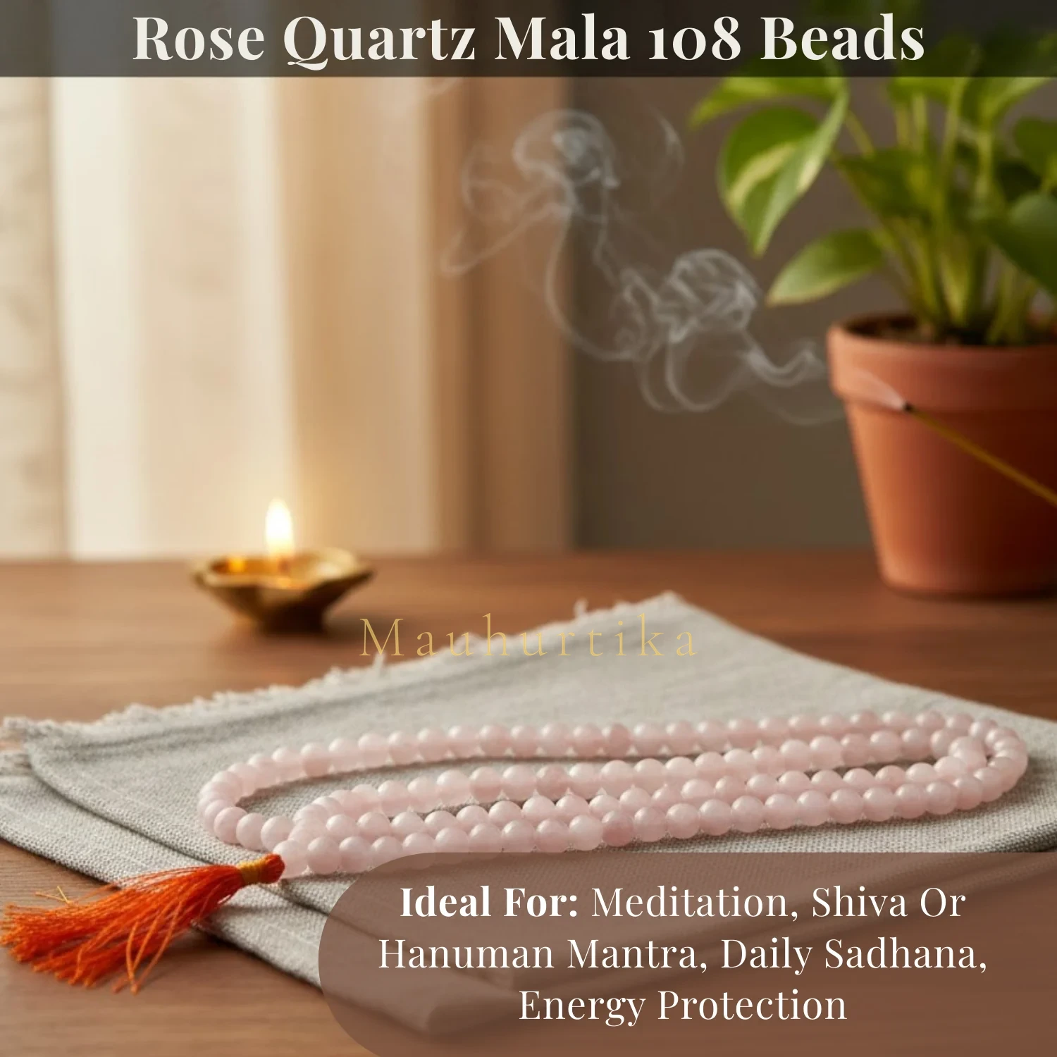 White Quartz Mala 108 Beads for Love, Healing & Emotional Balance — Nepal photo 4