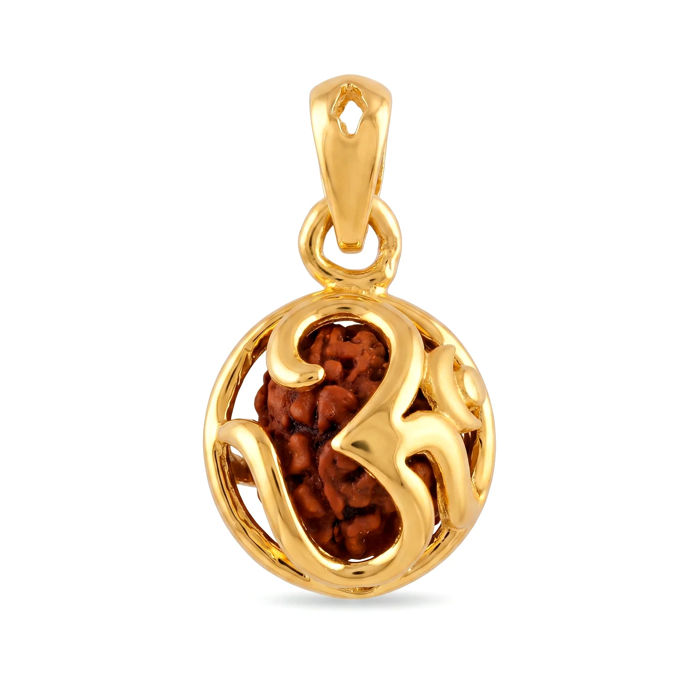Temple Bell Rudraksha 22K Gold Pendant