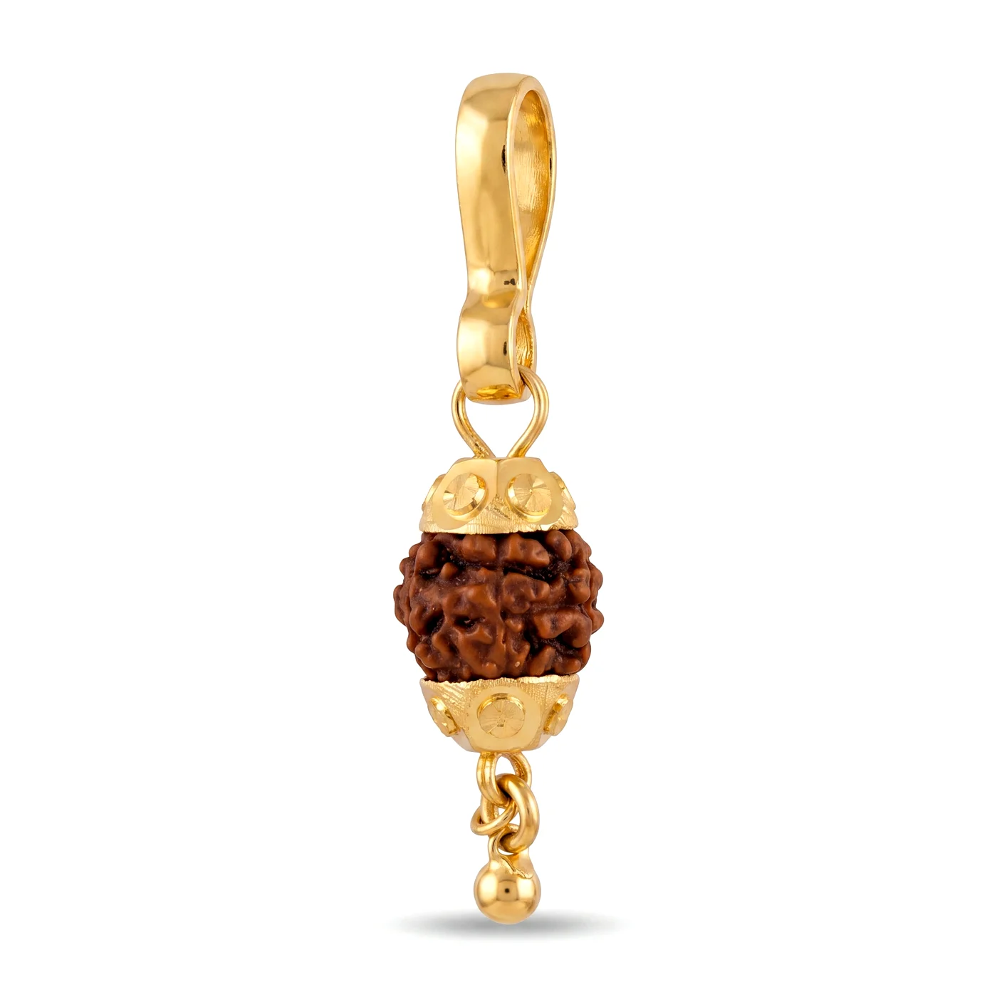 Heritage Rudraksha Gold Pendant with Bead Charm