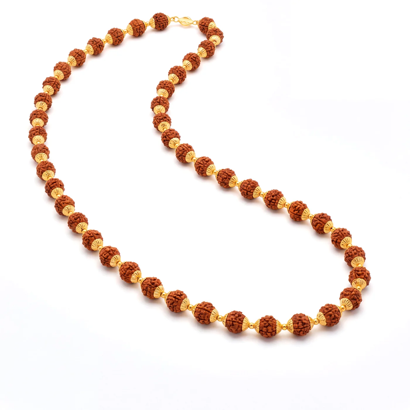 Swarna Kavach Rudraksha Mala with Gold Caps