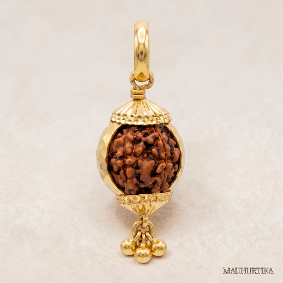 Kavach Designer Rudraksha Gold Frame Pendant – view 3
