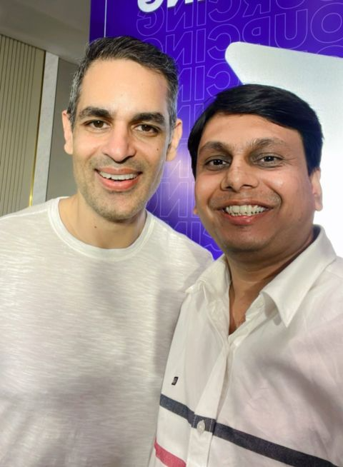 Ishan Mishra with Ankur Warikoo