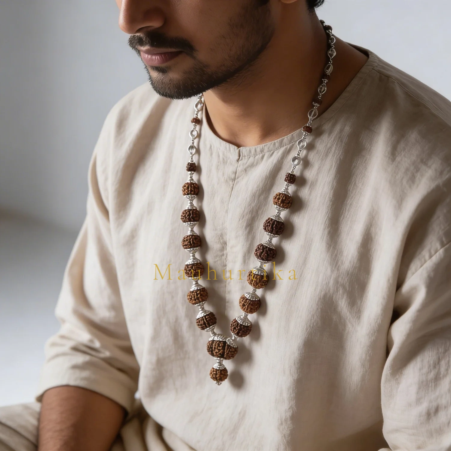 Premium Full Nepali Siddh Mala in Pure Silver for Spiritual Power & Protection — Nepal photo 4