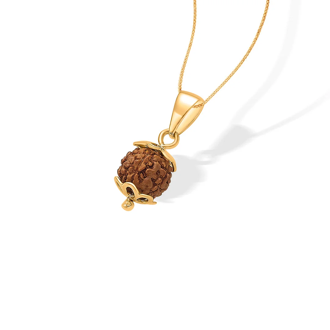 Shakti Panchmukhi Rudraksha Gold Pendant for Women – view 4
