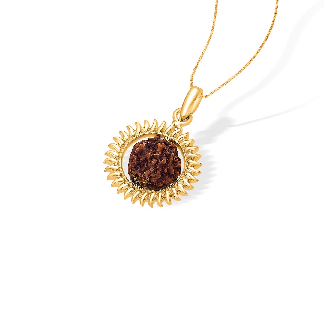 Panchmukhi Rudraksha 22K Gold Pendant – Shiva Heritage Cap – view 4