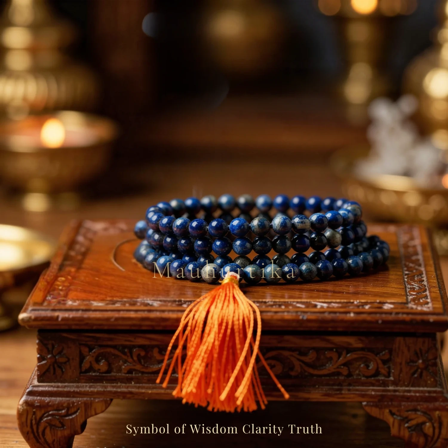 Lapis Lazuli Mala 108 Beads — Nepal photo 2