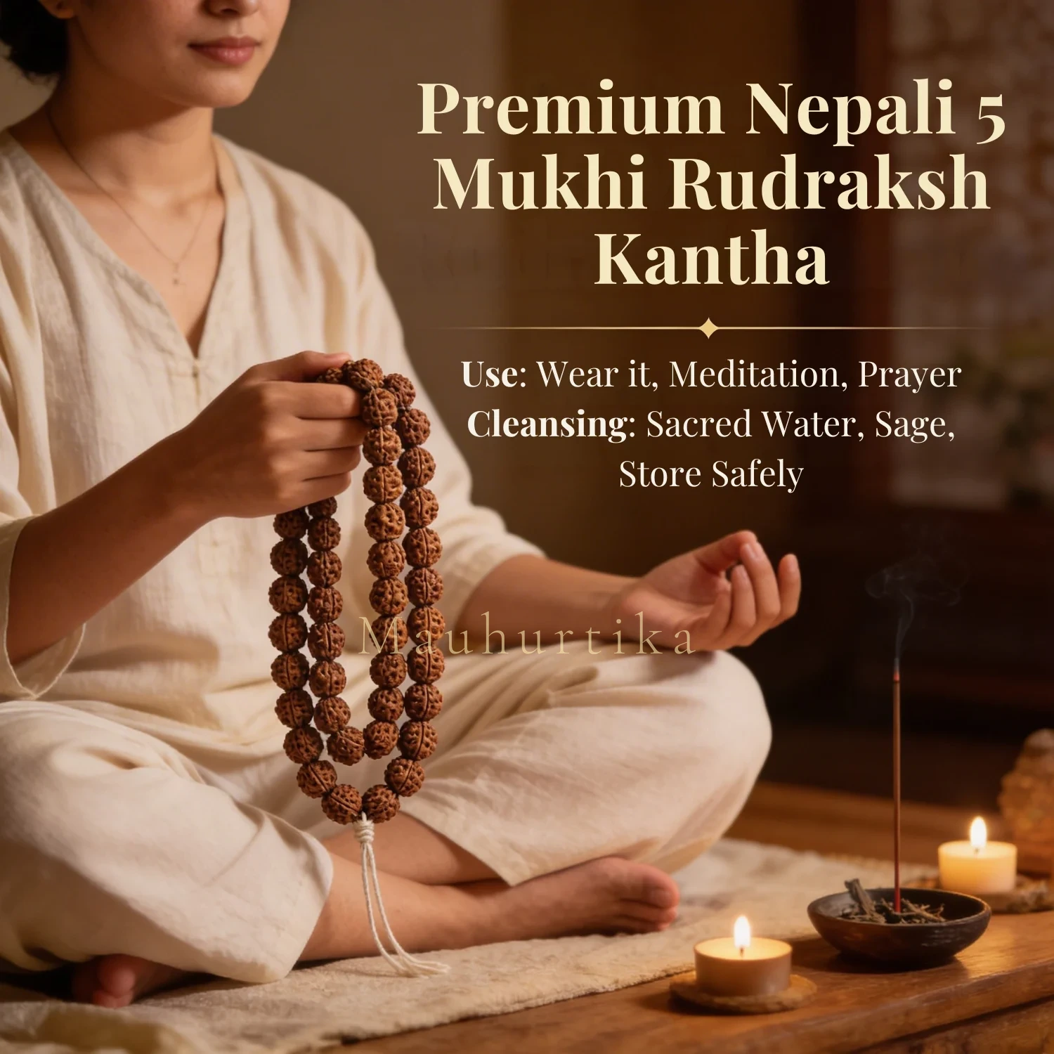 Nepali 5 Mukhi Rudraksha Kantha — Nepal photo 2