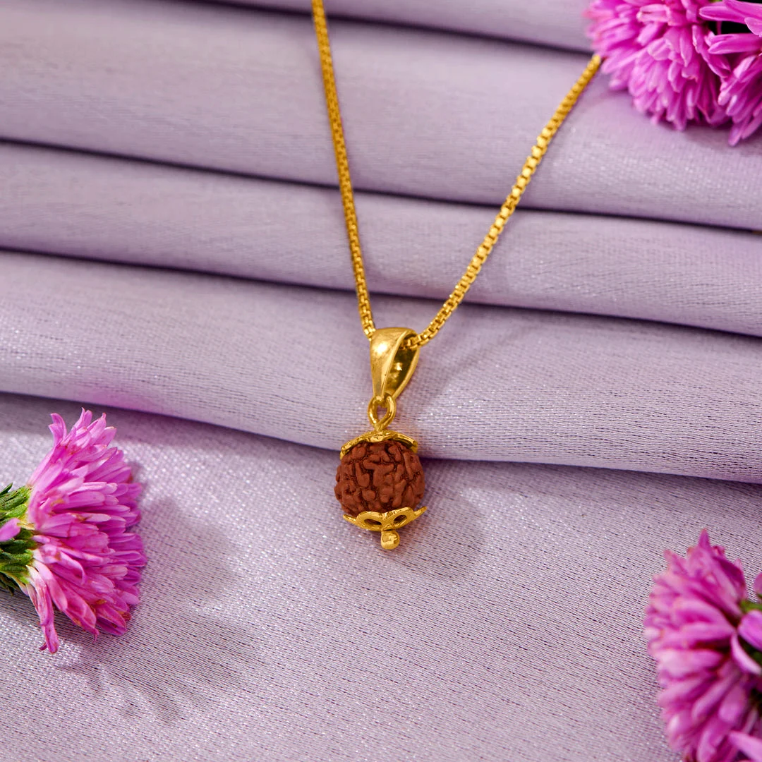 Shakti Panchmukhi Rudraksha Gold Pendant for Women