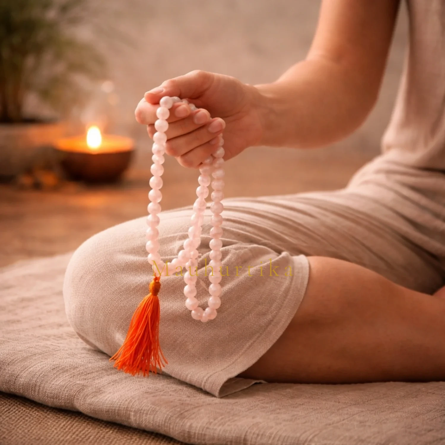 White Quartz Mala 108 Beads for Love, Healing & Emotional Balance — Nepal photo 2