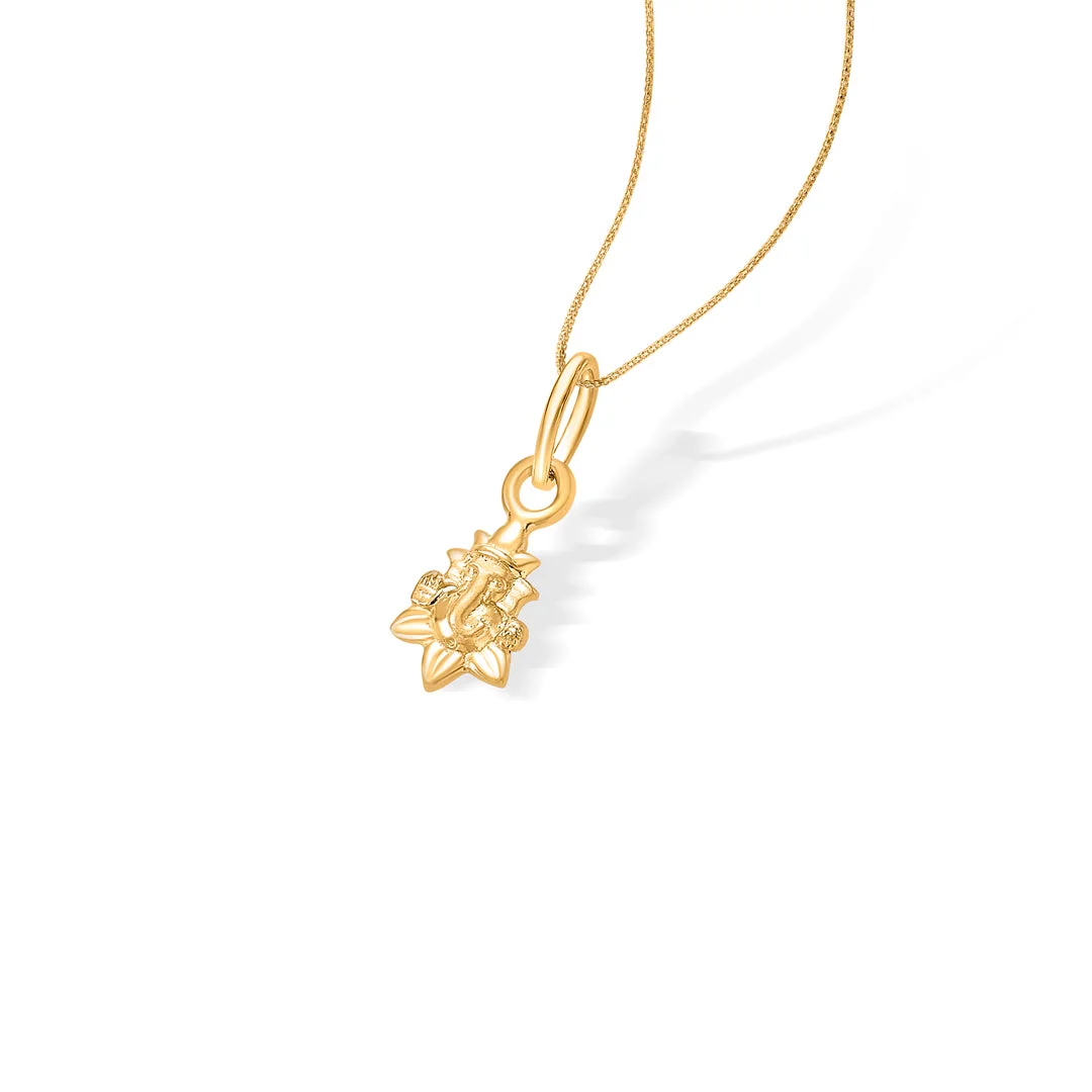 Petite Ganesha 22K Gold Pendant – Everyday Blessing – view 4