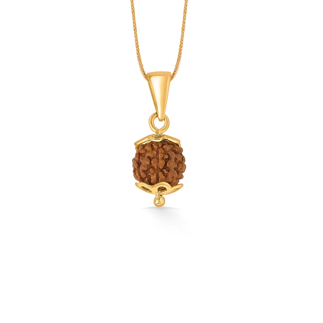 Shakti Panchmukhi Rudraksha Gold Pendant for Women – view 2