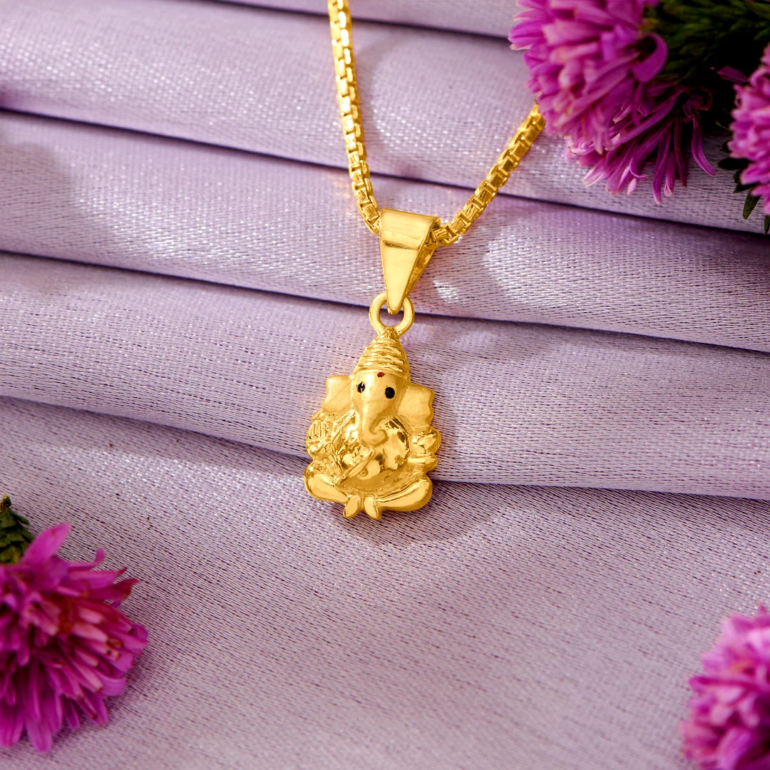 Shubh Arambh Ganesha 22K Gold Pendant