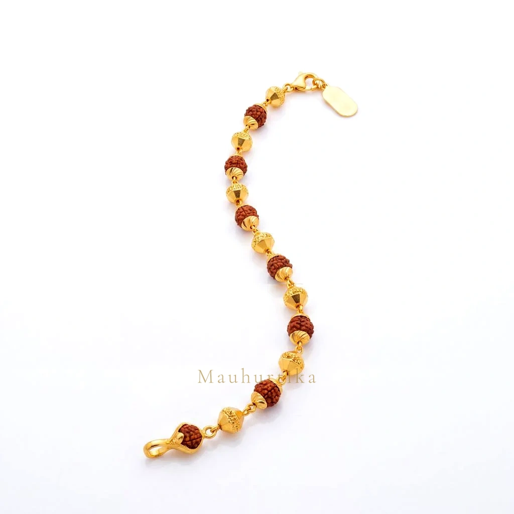 Serenity Rudraksha Gold Accent Bracelet