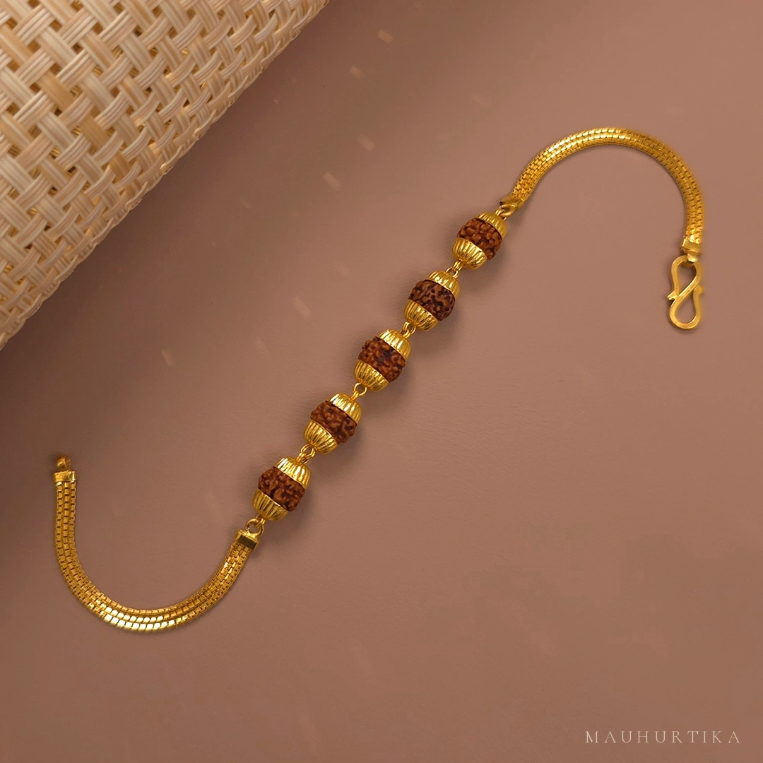 Vana 22K Gold Rudraksha Bracelet for Men – view 2