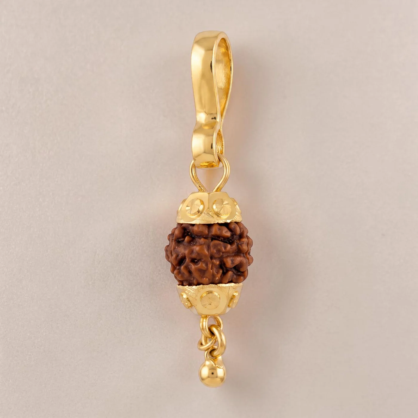 Heritage Rudraksha Gold Pendant with Bead Charm – view 3