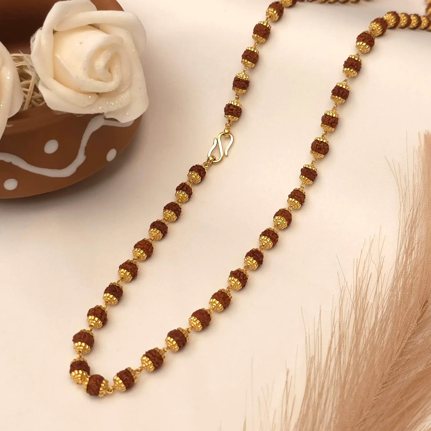 Royal 22K Gold Rudraksha Mala for Men