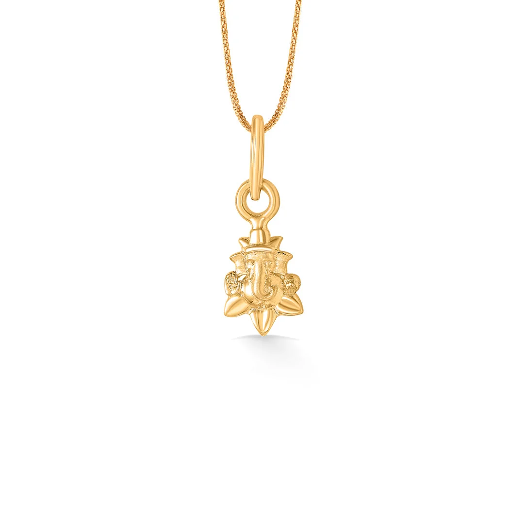 Petite Ganesha 22K Gold Pendant – Everyday Blessing – view 2
