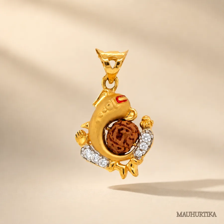 Siddhi Vinayak Ganesh Rudraksha 22K Gold Locket – view 2