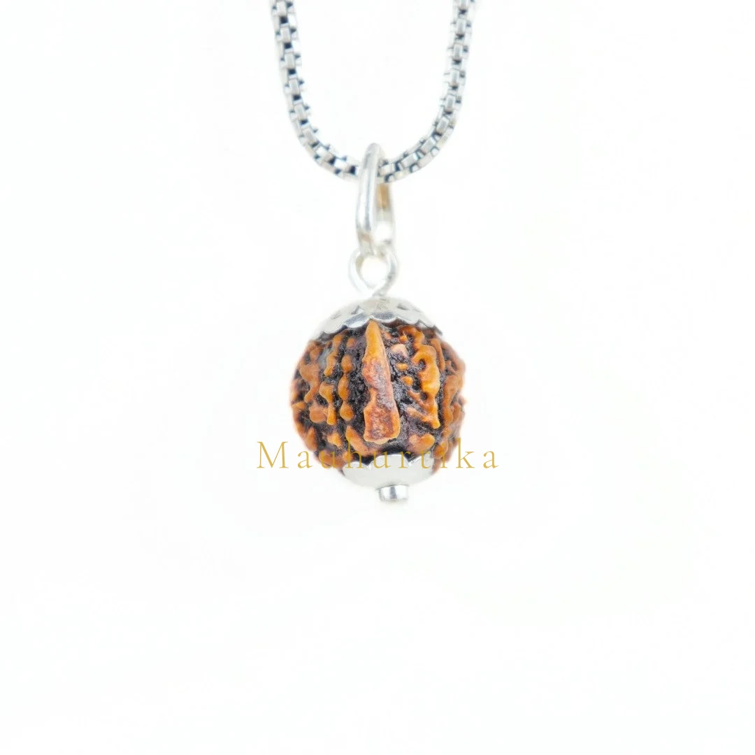 Ganesh Mukhi Rudraksha Silver Capping Pendant ( Nepali )