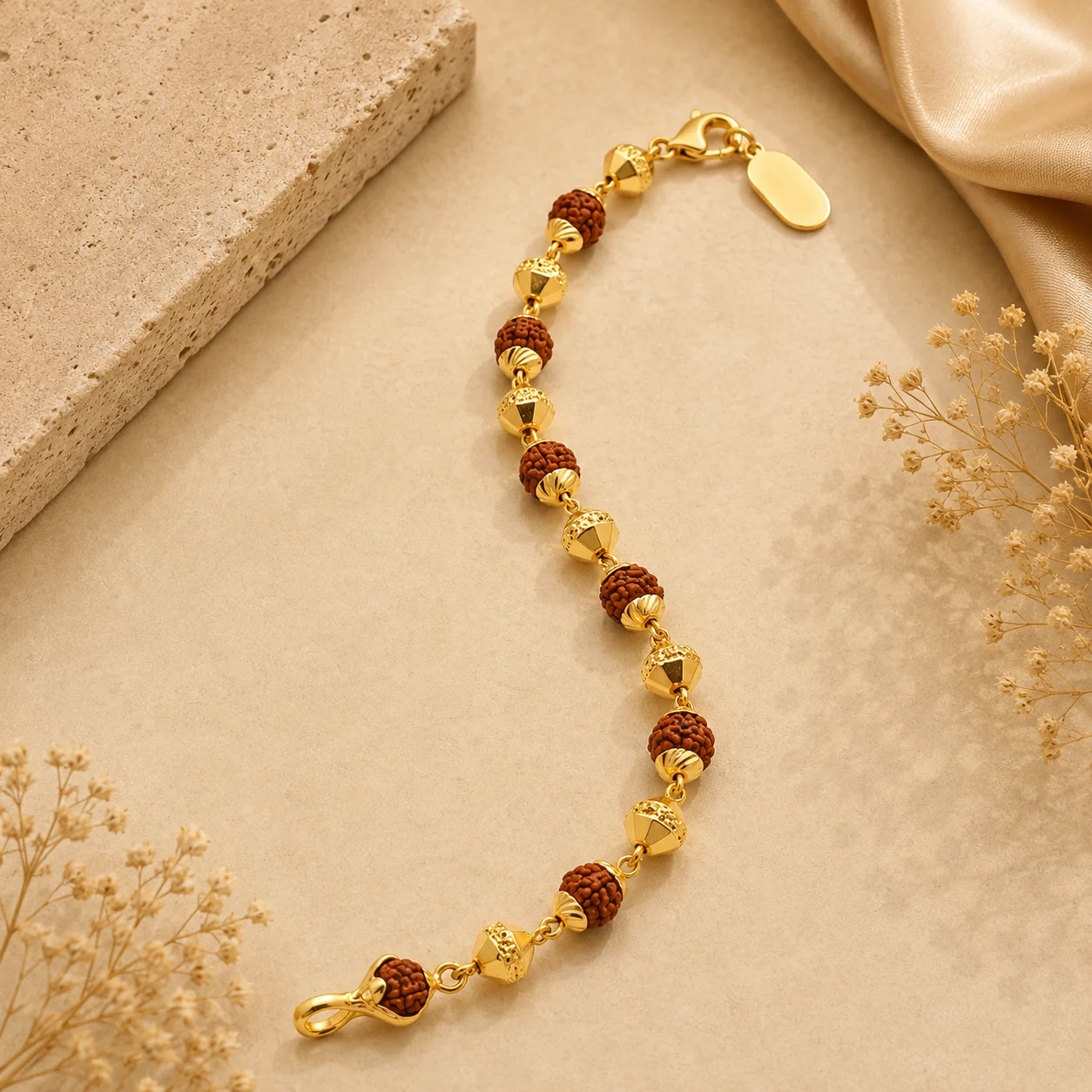 Serenity Rudraksha Gold Accent Bracelet – view 2