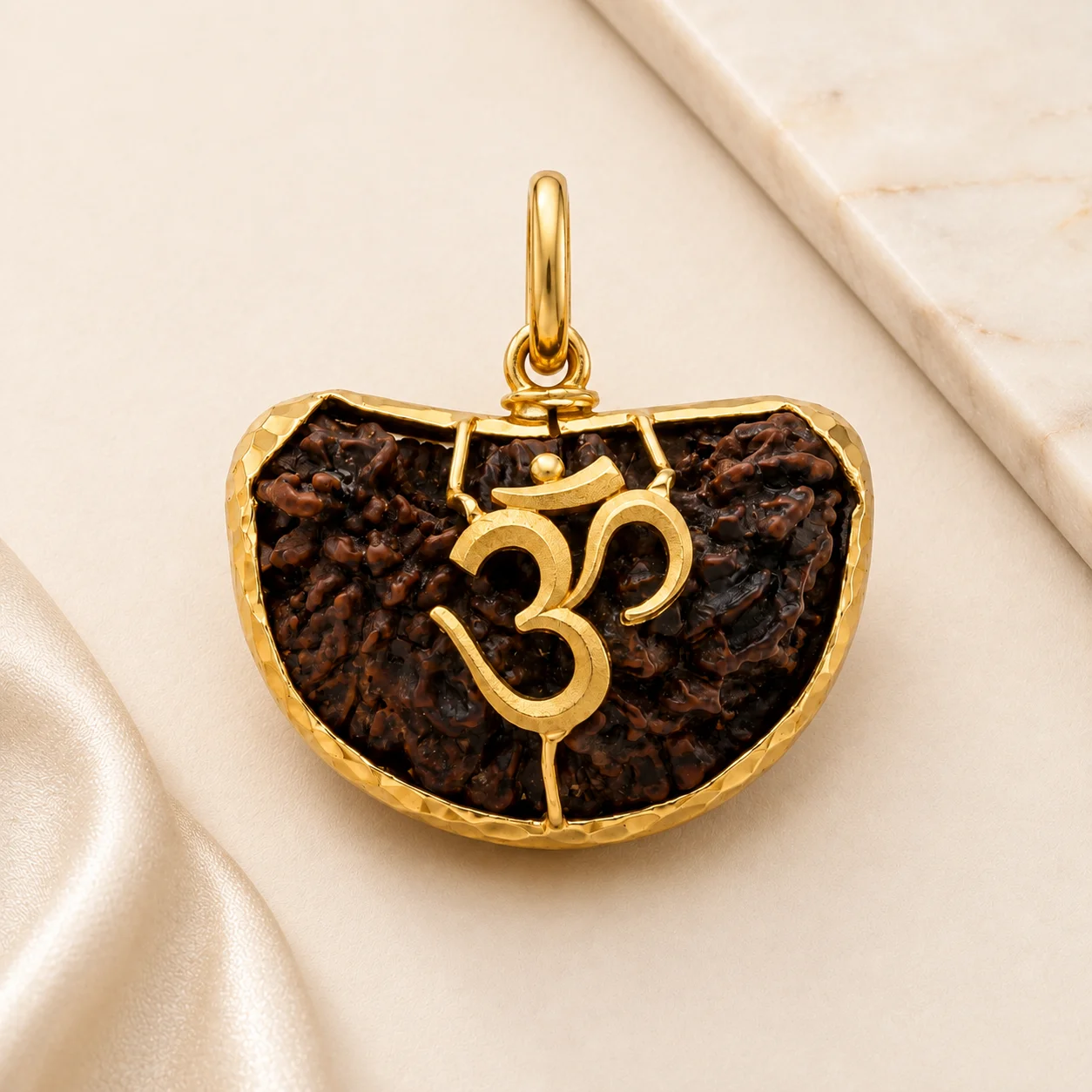 Om Namah Rudraksha 22K Gold Pendant – view 2
