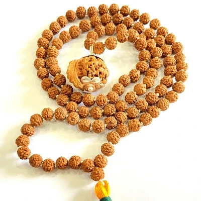 Ganesh Mukhi Rudraksha Mala | Nepali Ganesh Rudraksha Mala 54+1 Beads — Nepal photo 2