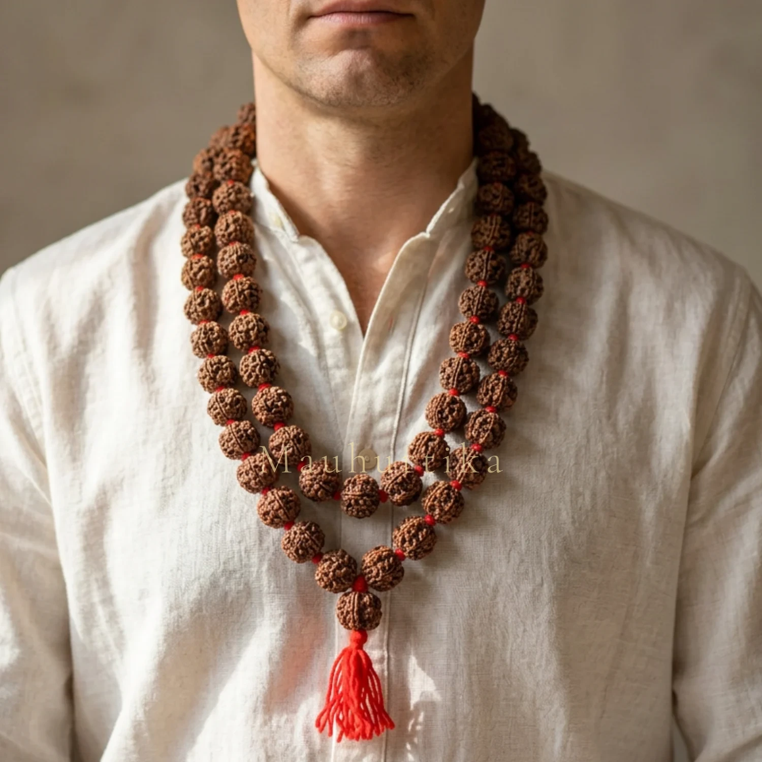 6 Mukhi Nepali Rudraksha Kantha Mala — Nepal photo 4