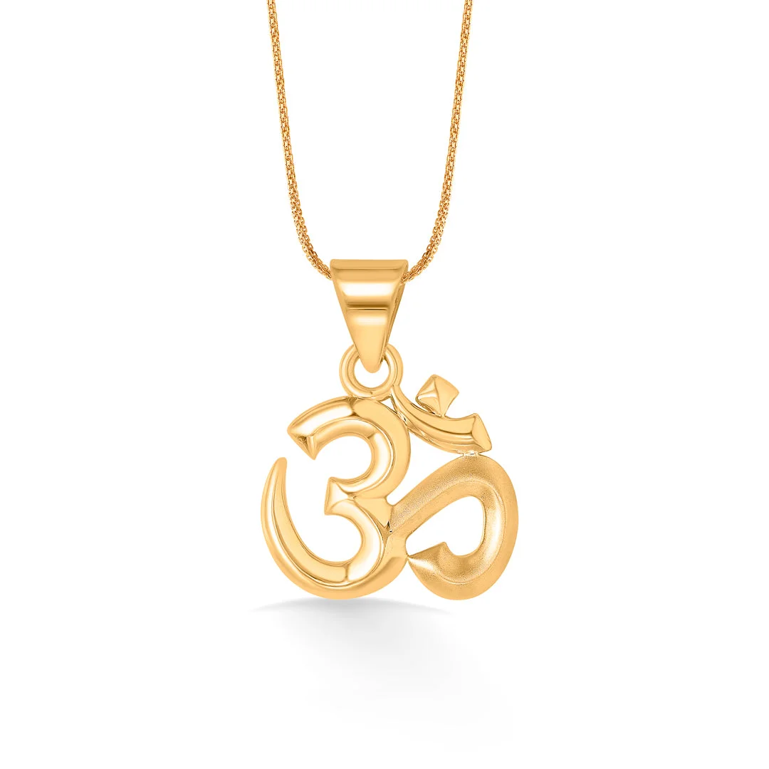 Pranava Om 22K Gold Pendant – Classic Devotional Design – view 2