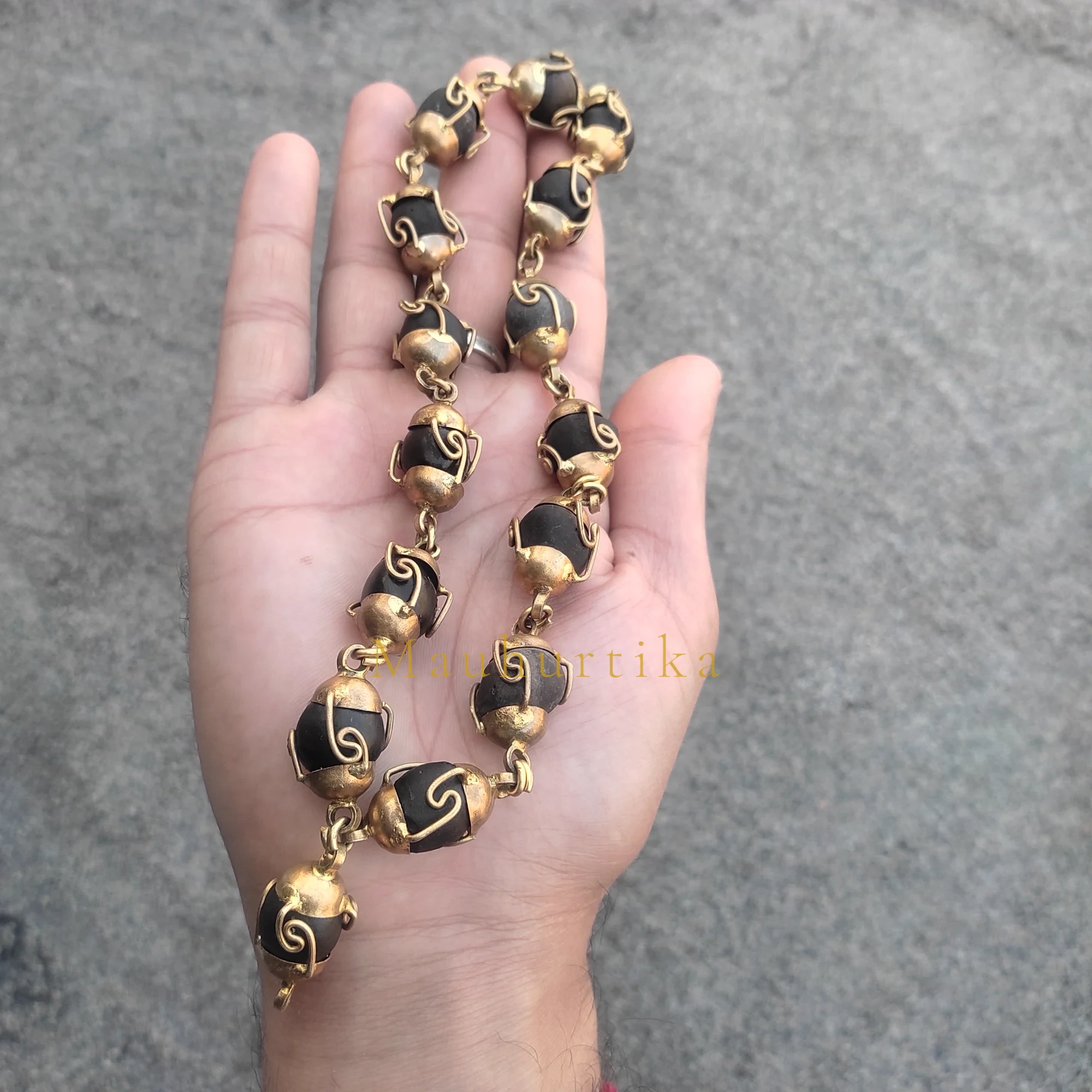 Narayan Shaligram Mala in Panchloha — 9 Inch