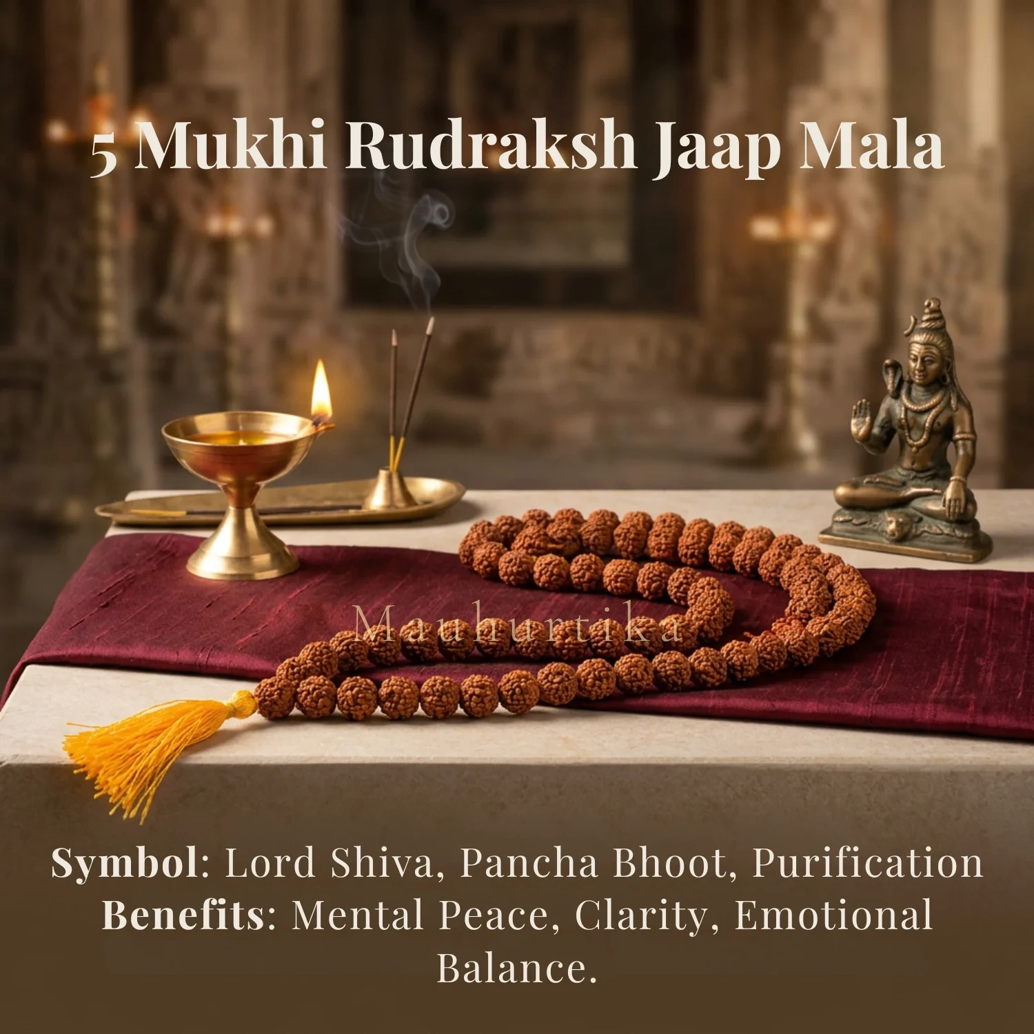 5 Mukhi Rudraksha Mala 108+1 Beads (Nepali) — Nepal photo 3