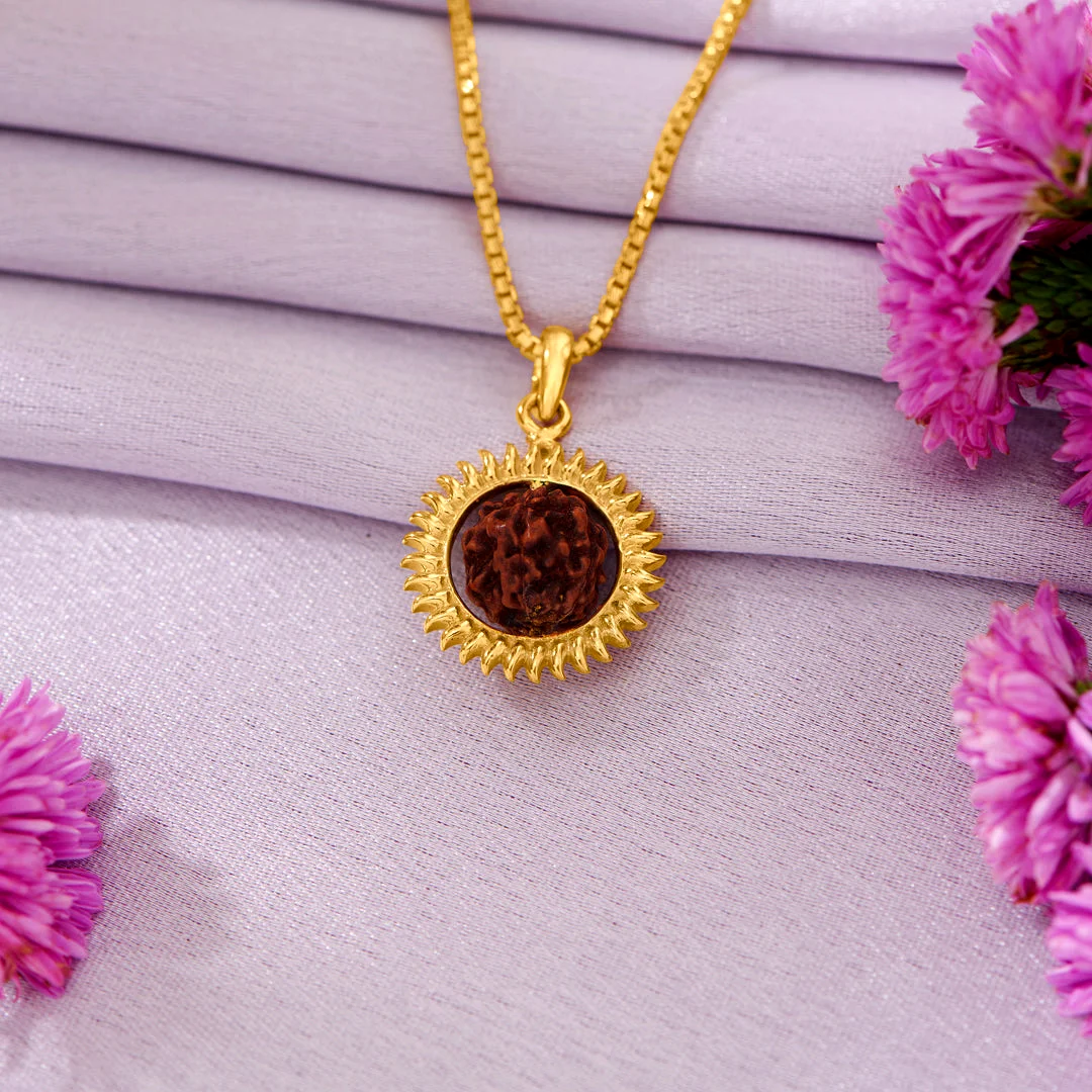Panchmukhi Rudraksha 22K Gold Pendant – Shiva Heritage Cap