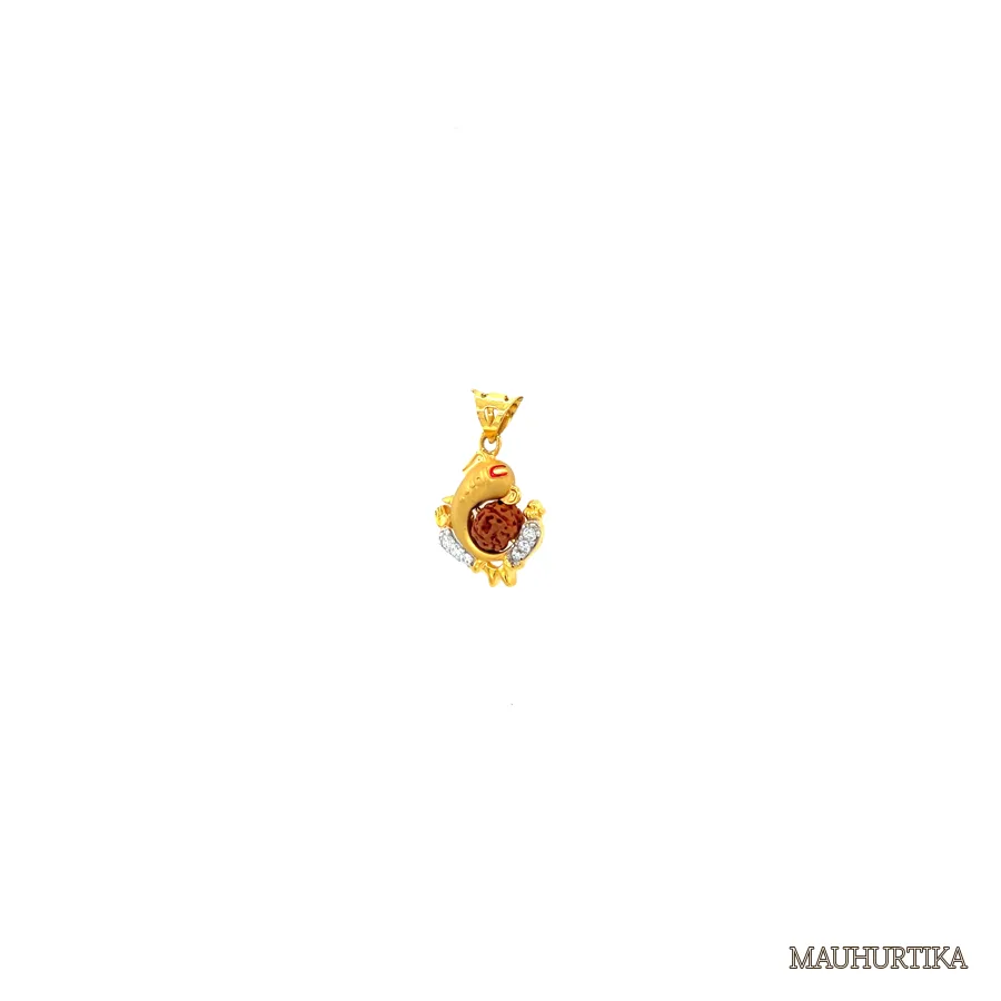 Siddhi Vinayak Ganesh Rudraksha 22K Gold Locket – view 4