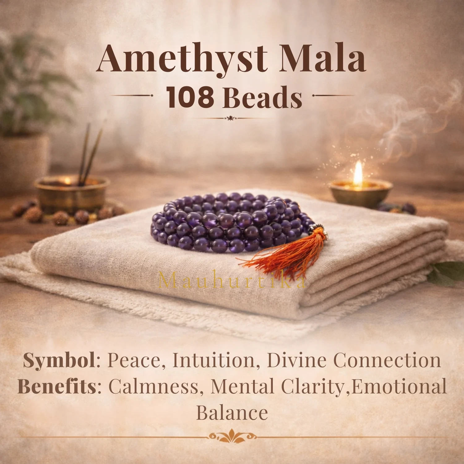 Amethyst Mala 108 Beads — Nepal photo 3