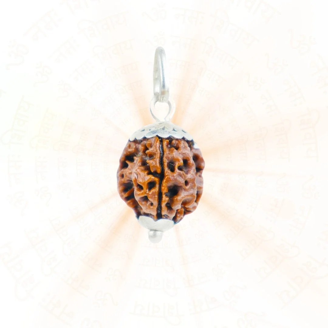 3 Mukhi Rudraksha Silver Capping  Pendant ( Nepali ) — Nepal photo 2