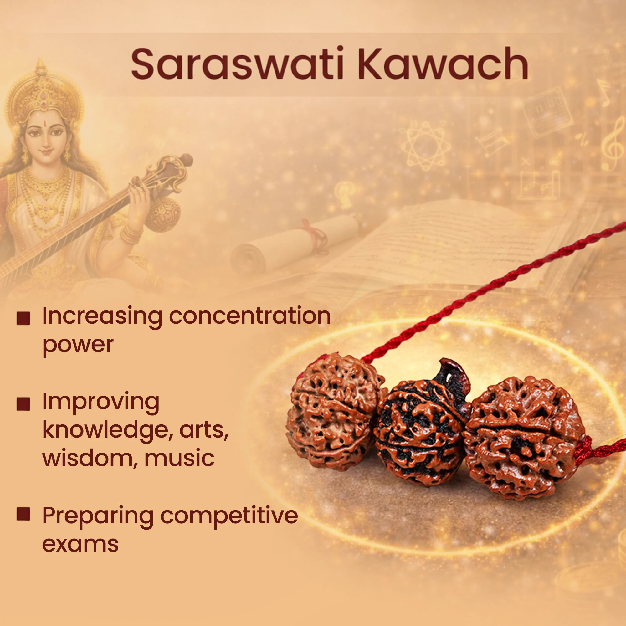 Saraswati Gyaan Kavach – 4 & 6 Mukhi + Ganesh Rudraksha — Nepal photo 6