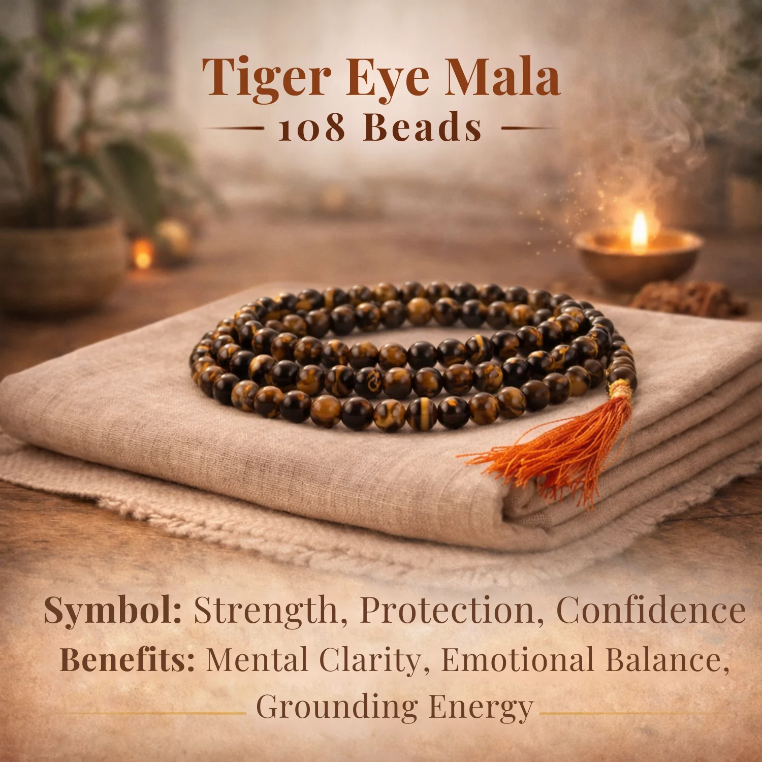 Tiger Eye Mala 108 Beads