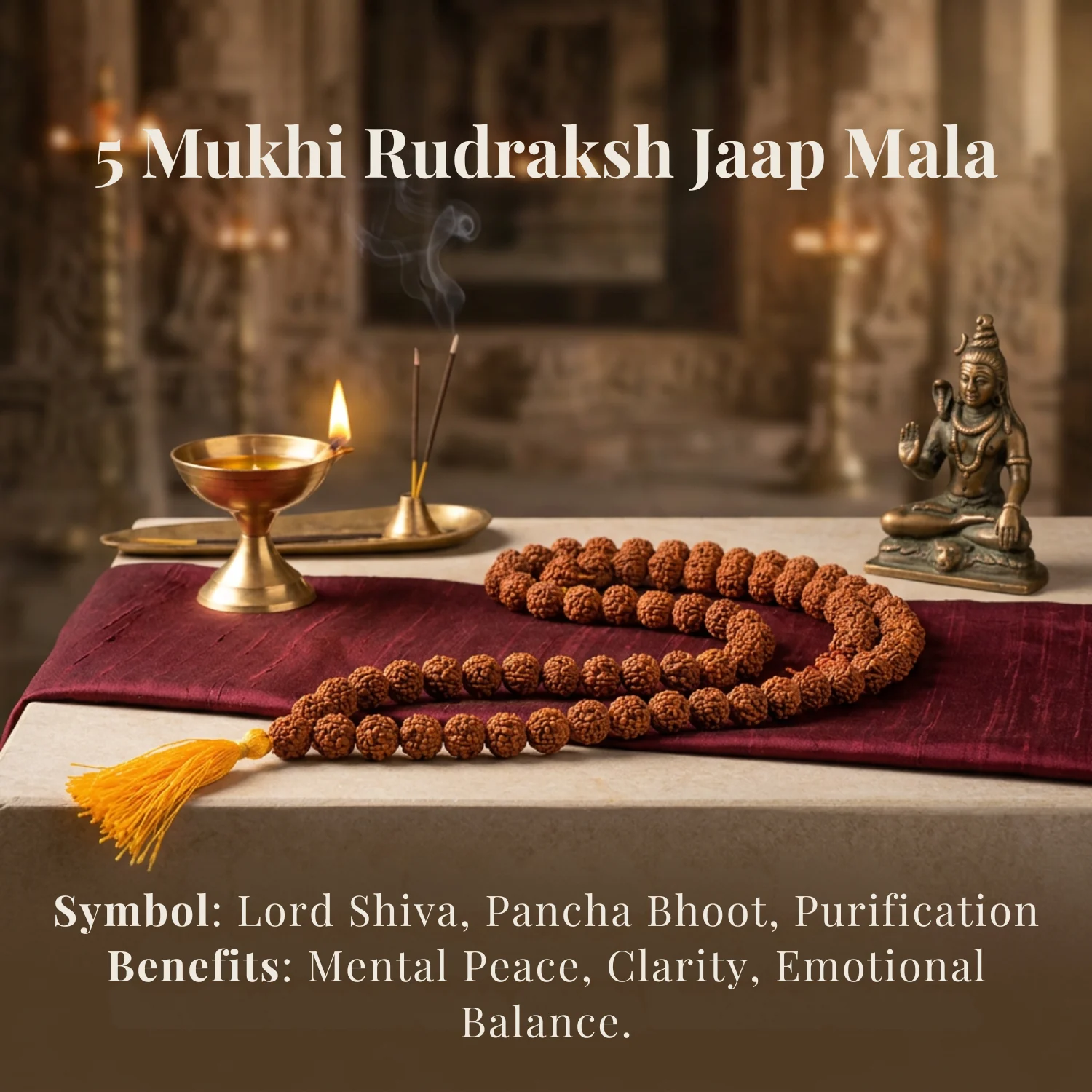 5 Mukhi Rudraksha Jaap Mala