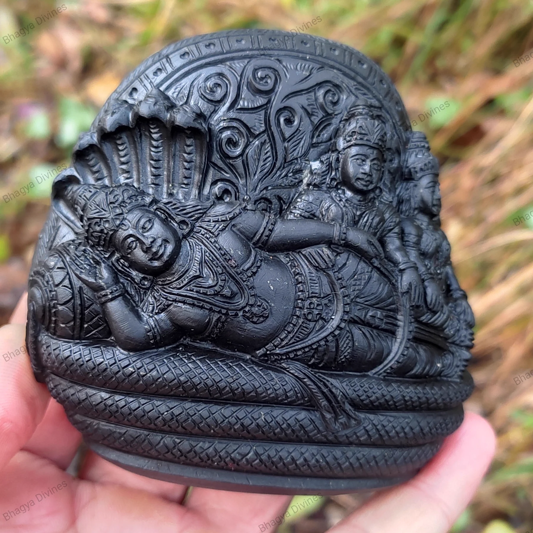Narayana with Sridevi and Bhudevi Shaligram Murti