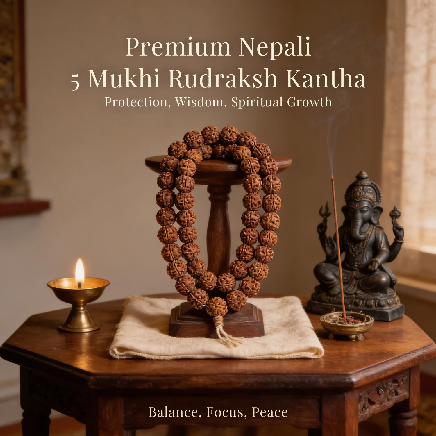 Nepali 5 Mukhi Rudraksha Kantha