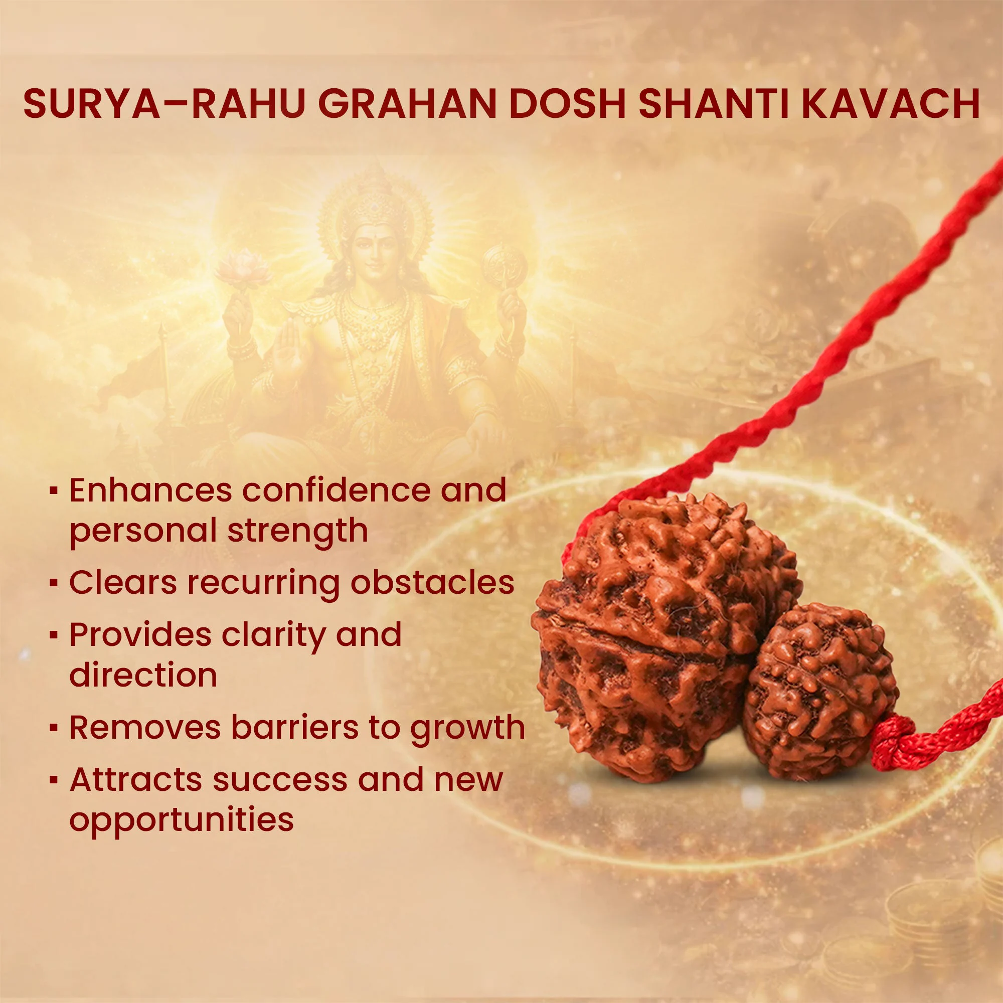 Surya-Rahu Grahan Dosh Kavach – 8 & 12 Mukhi Rudraksha — Nepal photo 5