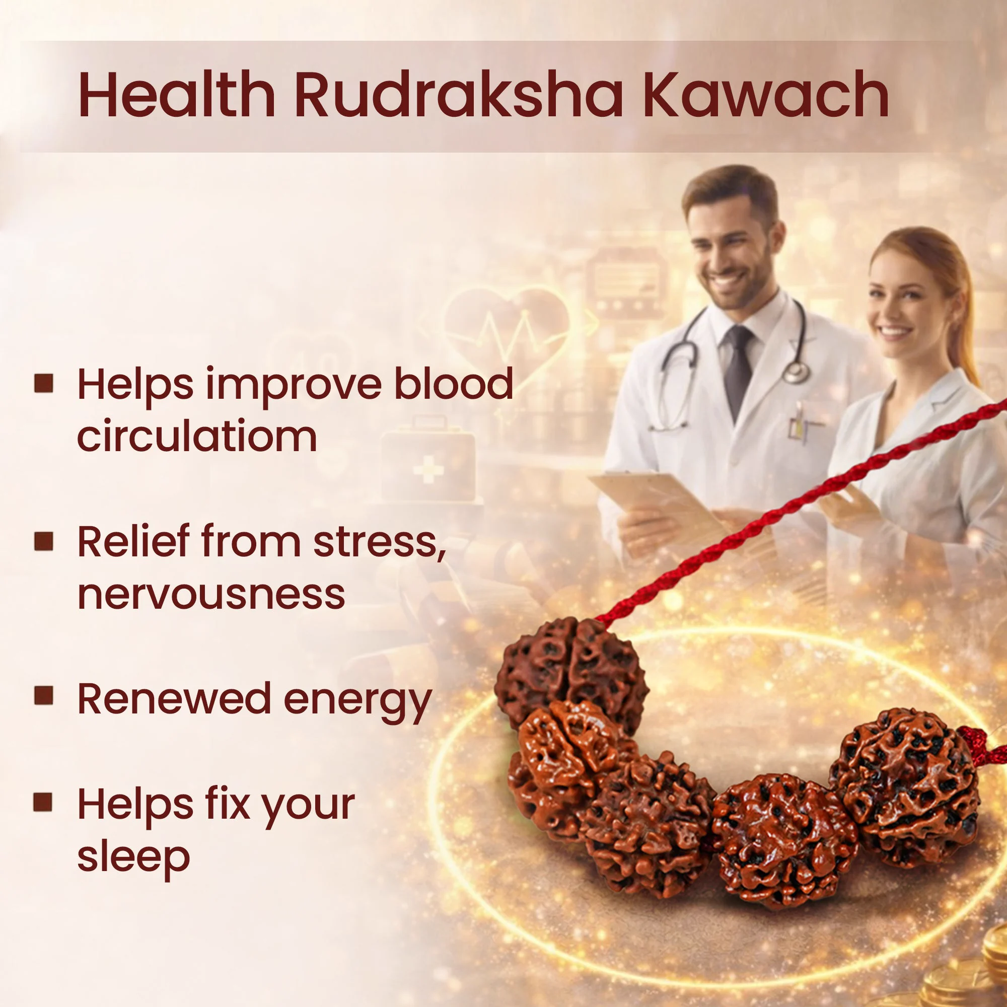 Arogya Raksha Kavach – 3 Mukhi Rudraksha — Nepal photo 5