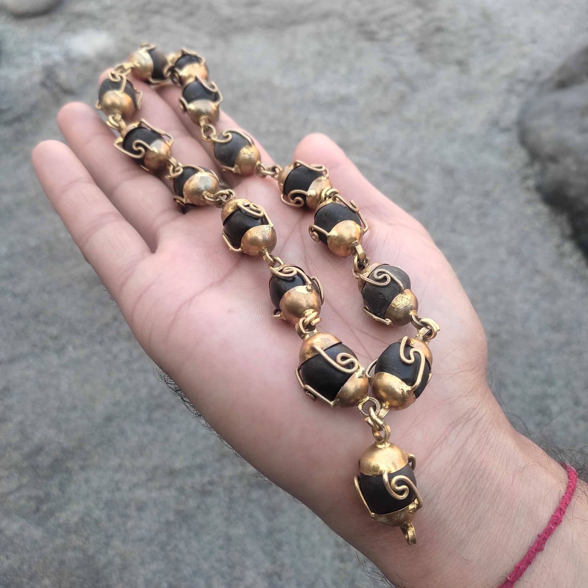 Narayan Shaligram Mala in Panchloha — 9 Inch — view 3
