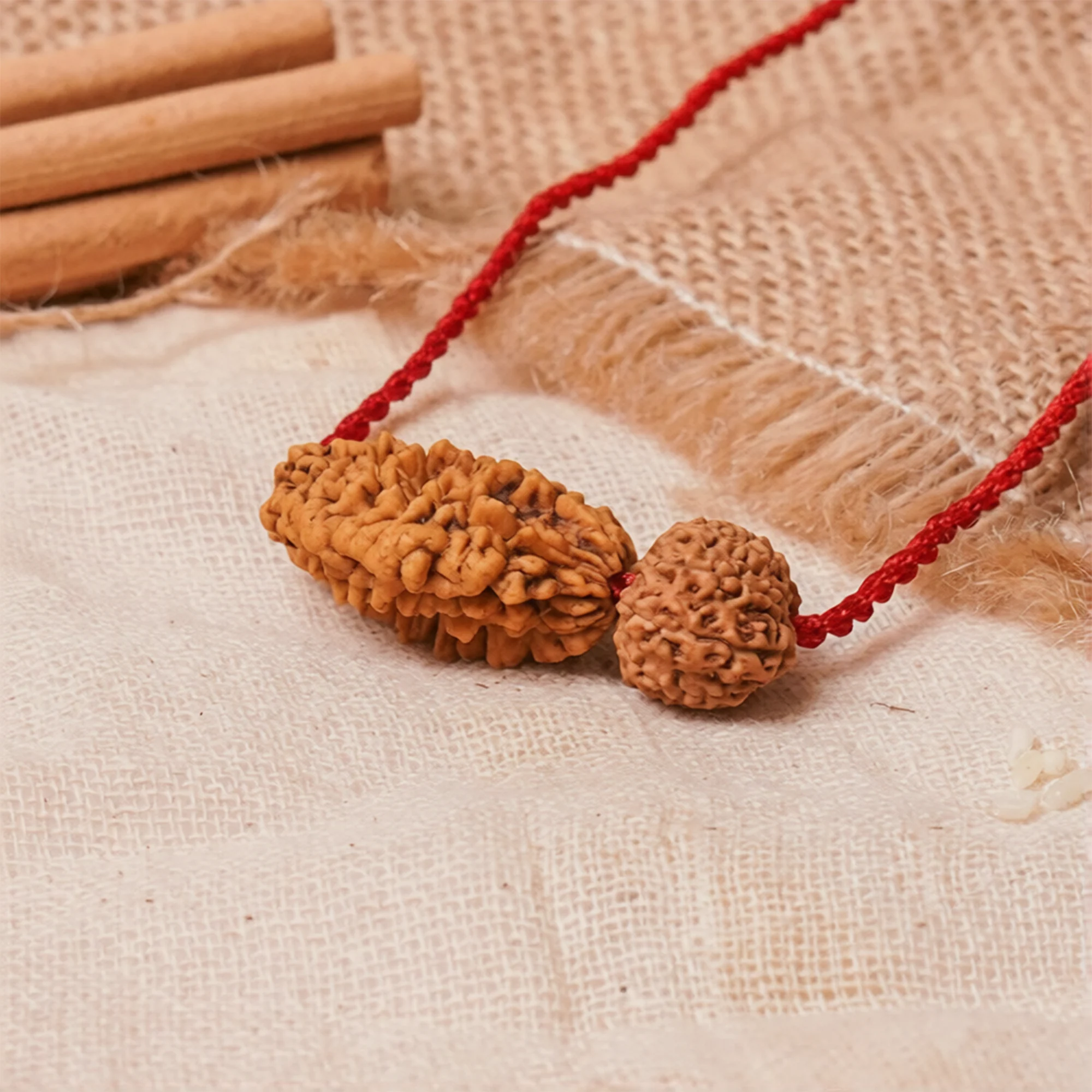 Chandra-Shani Dhairya Shakti Kavach – 2 & 14 Mukhi Rudraksha — Nepal photo 3