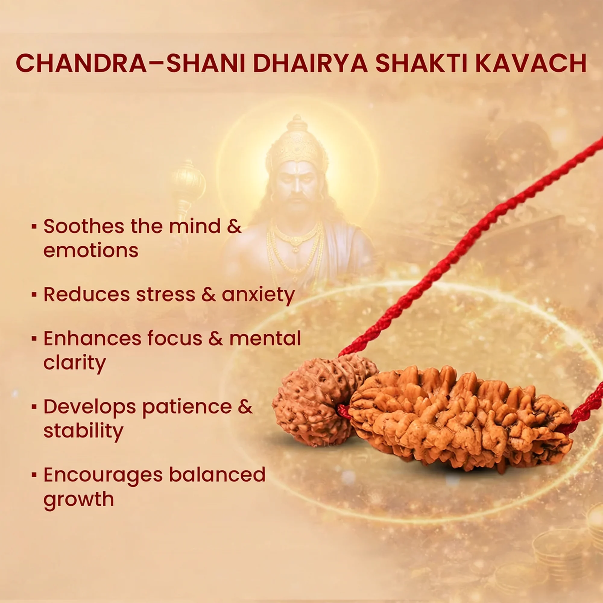 Chandra-Shani Dhairya Shakti Kavach – 2 & 14 Mukhi Rudraksha — Nepal photo 6