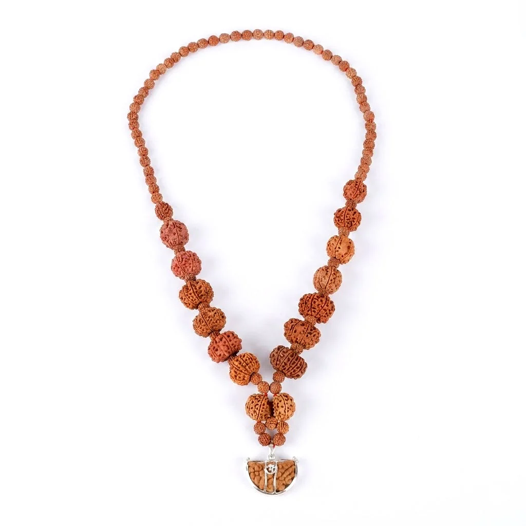 Siddha Mala with 1 Mukhi Half Moon Rudraksha — Collector Grade Nepal (Thread) — view 4
